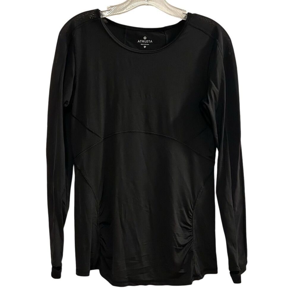 Athleta Women's Long Sleeve Black‎ Activewear Top Size M
